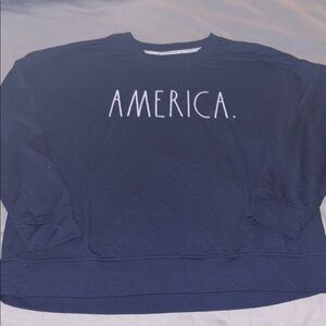 Rae Dunn Women’s America Navy Blue Soft Crewneck SZ Medium
